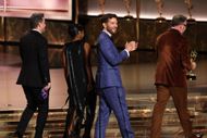 The Studio cast at Emmys 2025 (Photo by Monica Schipper/WireImage)